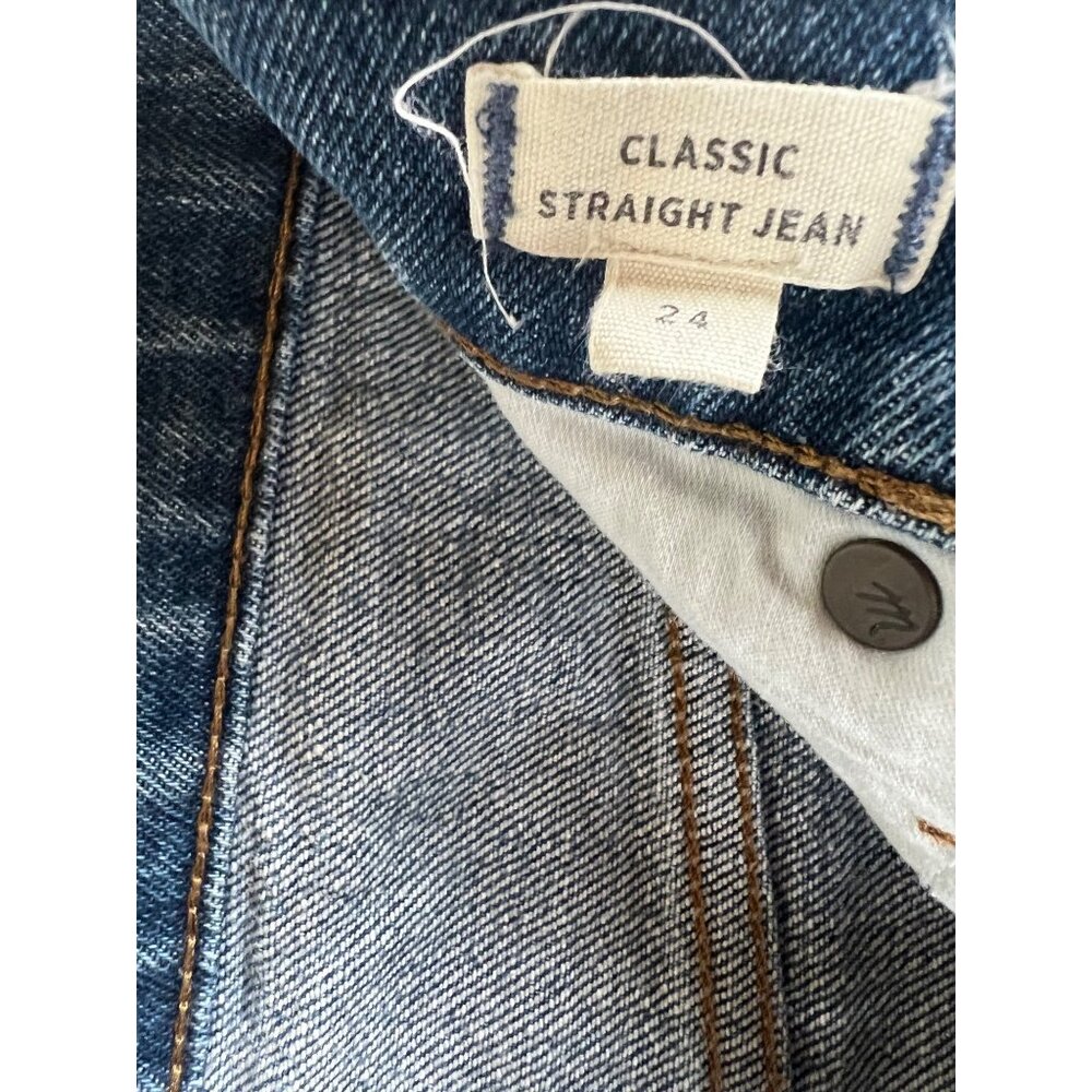 Madewell Womens Classic Straight Jeans Size 24 Blue Denim Fair Trade Certified - Picture 8 of 14